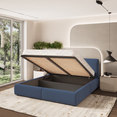 Łóżko tapicerowane FELURO – Tkanina plecionka – kolor: Soro