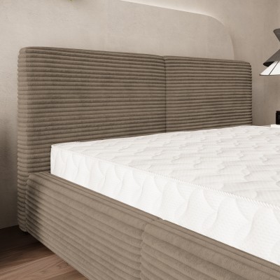 Łóżko tapicerowane FELURO – Tkanina sztruksowa – kolor: Tilia