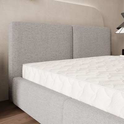 Łóżko tapicerowane FELURO – Tkanina plecionka – kolor: Neve