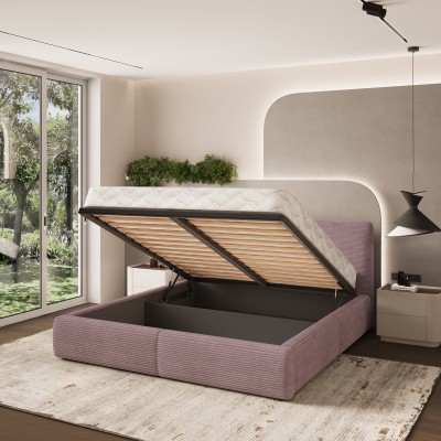 Łóżko tapicerowane FELURO – Tkanina sztruksowa – kolor: Poso