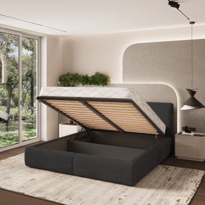 Łóżko tapicerowane FELURO – Tkanina sztruksowa – kolor: Poso