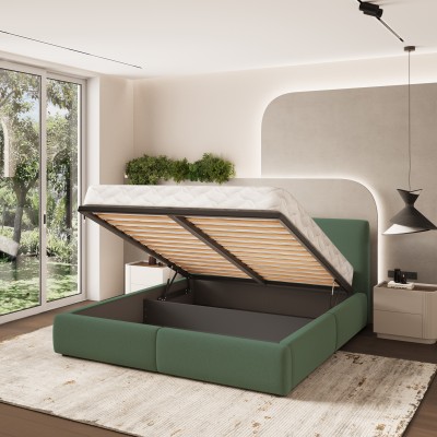 Łóżko tapicerowane FELURO – Tkanina plecionka – kolor: Soro