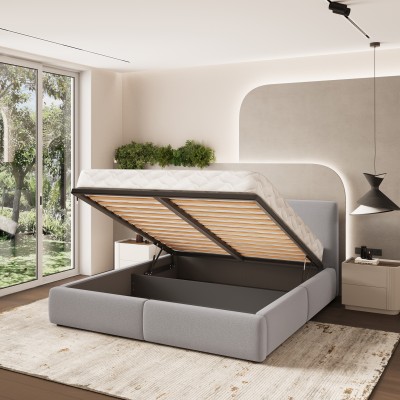 Łóżko tapicerowane FELURO – Tkanina plecionka – kolor: Soro