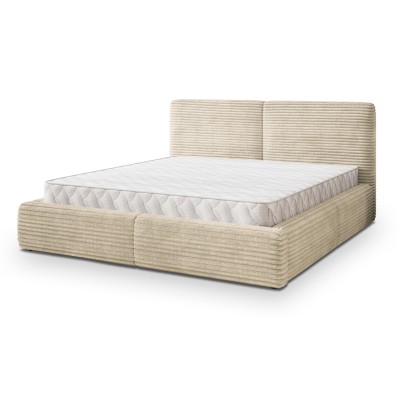 Łóżko tapicerowane FELURO – Tkanina sztruksowa – kolor: Tilia