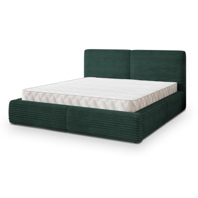 Łóżko tapicerowane FELURO – Tkanina sztruksowa – kolor: Tilia