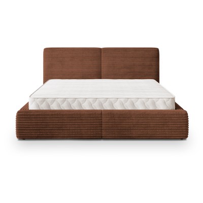 Łóżko tapicerowane FELURO – Tkanina sztruksowa – kolor: Tilia