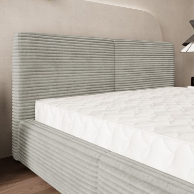 Łóżko tapicerowane FELURO – Tkanina sztruksowa – kolor: Tilia