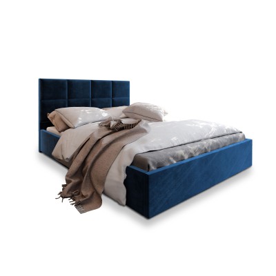 Łóżko tapicerowane LIMENA – Tkanina pluszowa – kolor: Kronos