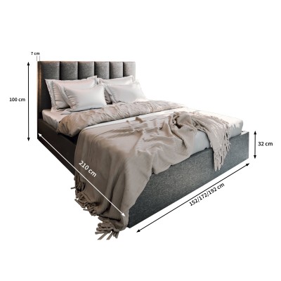 Łóżko tapicerowane LURE – Tkanina plecionka – kolor: Sawana