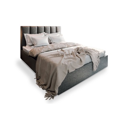 Łóżko tapicerowane LURE – Tkanina plecionka – kolor: Sawana