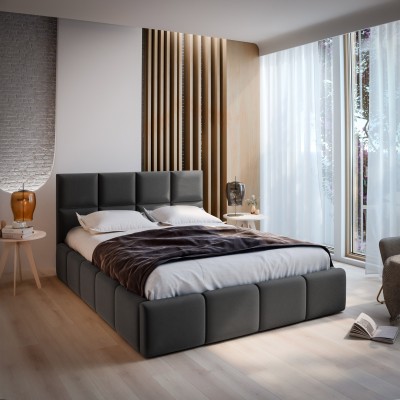 Łóżko tapicerowane COMO – Tkanina plecionka – kolor: Sawana