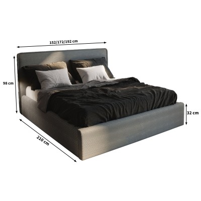 Łóżko tapicerowane PARMA – Tkanina sztruksowa – kolor: Lincoln