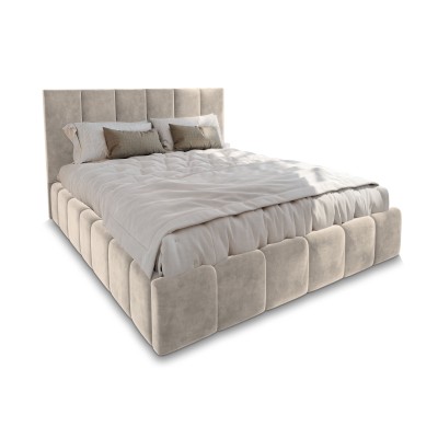 Łóżko tapicerowane TARANTO – Tkanina welurowa – kolor: Monolith