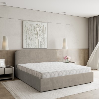 Łóżko tapicerowane RENIVE – Tkanina pluszowa – kolor: Paros