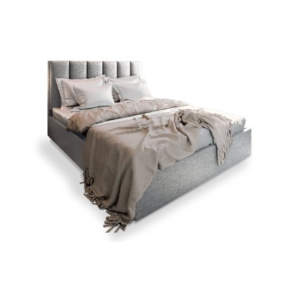 Łóżko tapicerowane LURE – Tkanina plecionka – kolor: Sawana