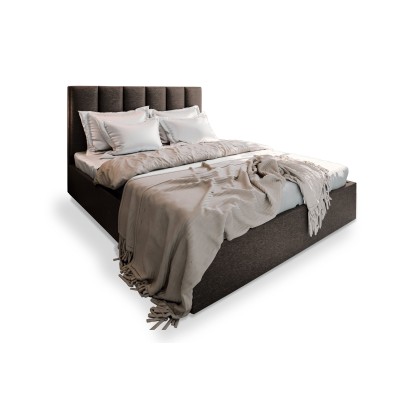 Łóżko tapicerowane LURE – Tkanina plecionka – kolor: Sawana