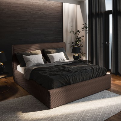 Łóżko tapicerowane PARMA – Tkanina sztruksowa – kolor: Lincoln