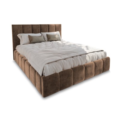 Łóżko tapicerowane TARANTO – Tkanina welurowa – kolor: Monolith