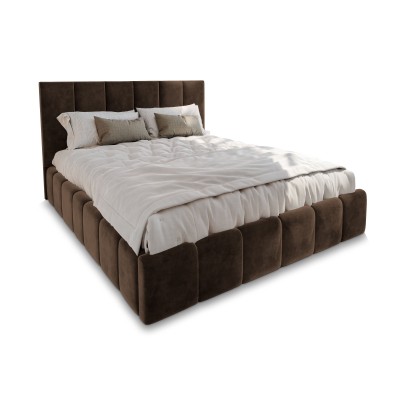 Łóżko tapicerowane TARANTO – Tkanina welurowa – kolor: Monolith