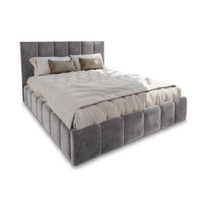 Łóżko tapicerowane TARANTO – Tkanina welurowa – kolor: Monolith