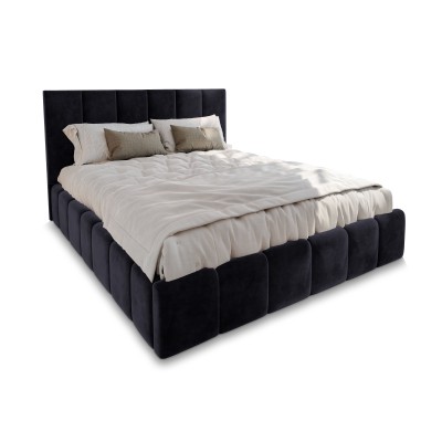 Łóżko tapicerowane TARANTO – Tkanina welurowa – kolor: Monolith