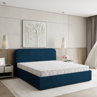 Łóżko tapicerowane RENIVE – Tkanina pluszowa – kolor: Kronos