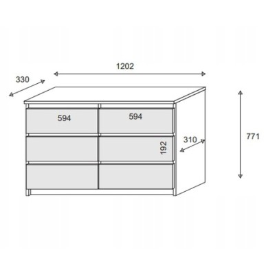 Komoda ALLEGRA 120 cm do Salonu Sypialni