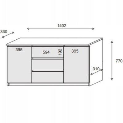 Komoda LUMINO 140 cm do Salonu Sypialni