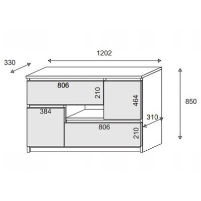 Komoda FIORENZA 120 cm do Salonu Sypialni