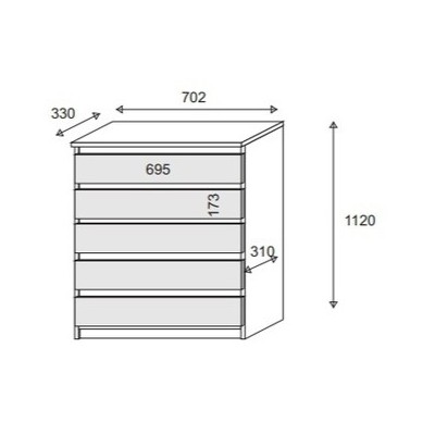 Komoda ADRIANO 70 cm do Salonu Sypialni