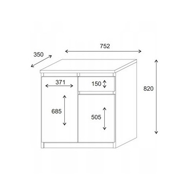 Komoda ASTORRE 75 cm do Salonu Sypialni