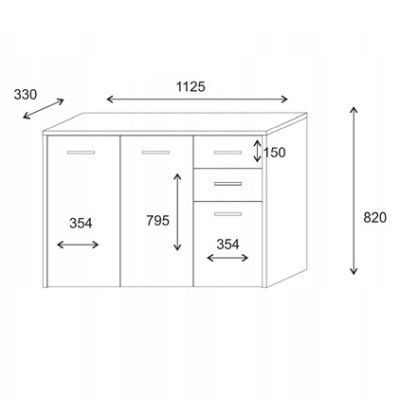Komoda SCALINI 113 cm do Salonu Sypialni
