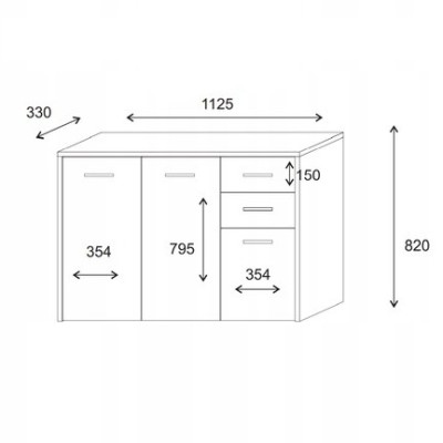 Komoda SCALINI 113 cm do Salonu Sypialni