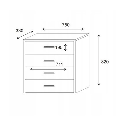 Komoda SCALINI 75 cm do Salonu Sypialni