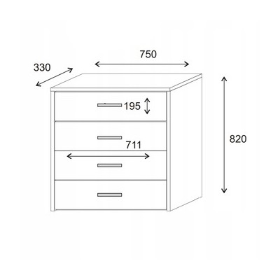 Komoda SCALINI 75 cm do Salonu Sypialni