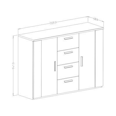 Komoda SIGNORA 132 cm do Salonu Sypialni