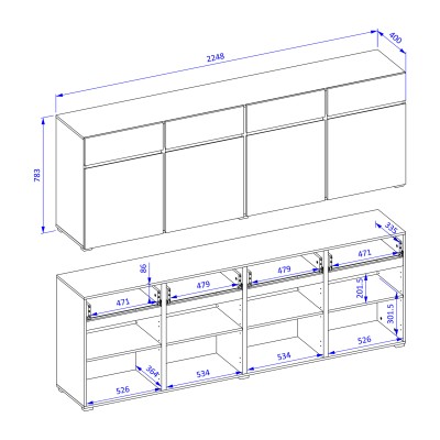 Komoda INCROCIO 225 cm do Salonu Sypialni