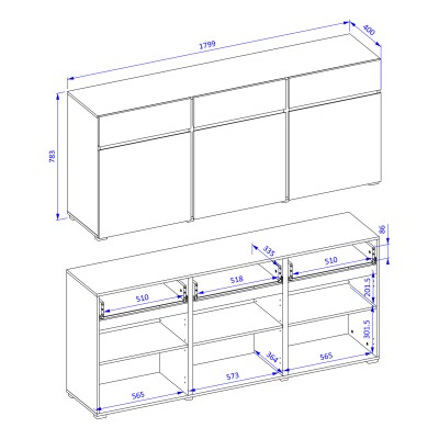 Komoda INCROCIO 180 cm do Salonu Sypialni