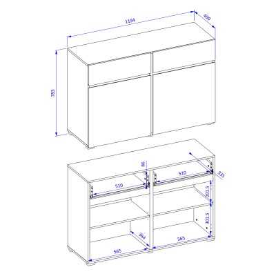 Komoda INCROCIO 119 cm do Salonu Sypialni