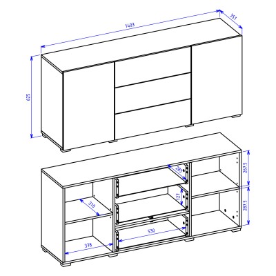 Komoda AURORA 140 cm do Salonu Sypialni