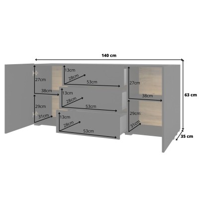 Komoda AURORA 140 cm do Salonu Sypialni