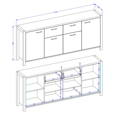 Komoda ATTIVO 213 cm do Salonu Sypialni