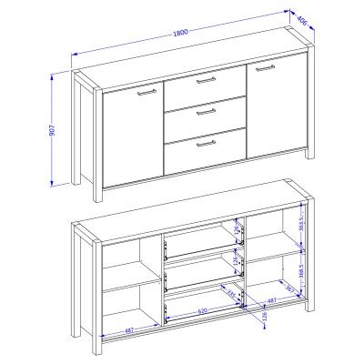 Komoda ATTIVO 180 cm do Salonu Sypialni