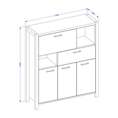 Komoda ATTIVO 120 cm do Salonu Sypialni