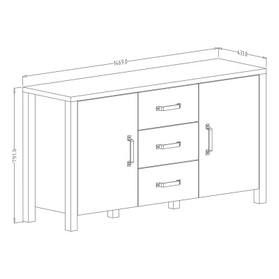 Komoda OLIVIERO 147 cm do Salonu Sypialni