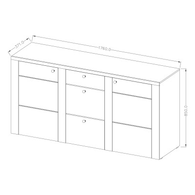 Komoda LARISSA 176 cm do Salonu Sypialni
