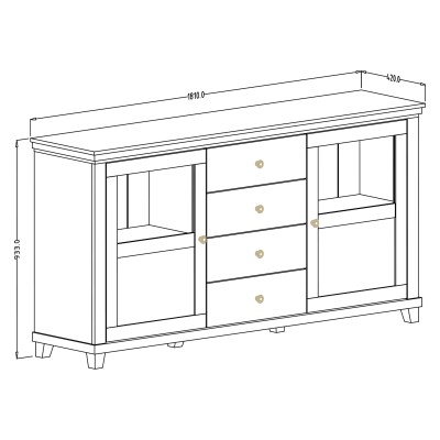 Komoda EVANDRO 181 cm do Salonu Sypialni