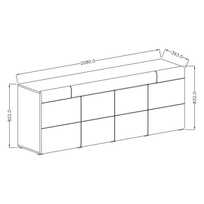 Komoda IBIZA 208 cm do Salonu Sypialni