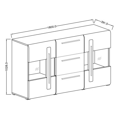 Komoda TULLIA 180 cm do Salonu Sypialni