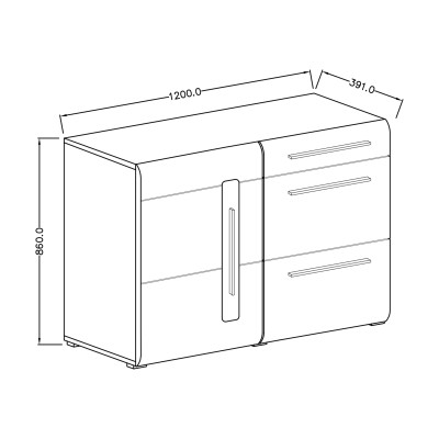 Komoda TULLIA 120 cm do Salonu Sypialni